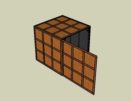 Ouverture d'un coté du cube