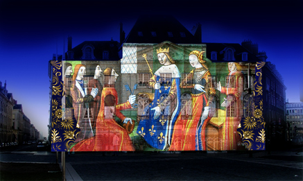 Projection d'image monumentale sur la place Martroi